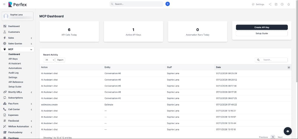 Perfex MCP - AI Integration Bridge for Perfex CRM screenshot 5