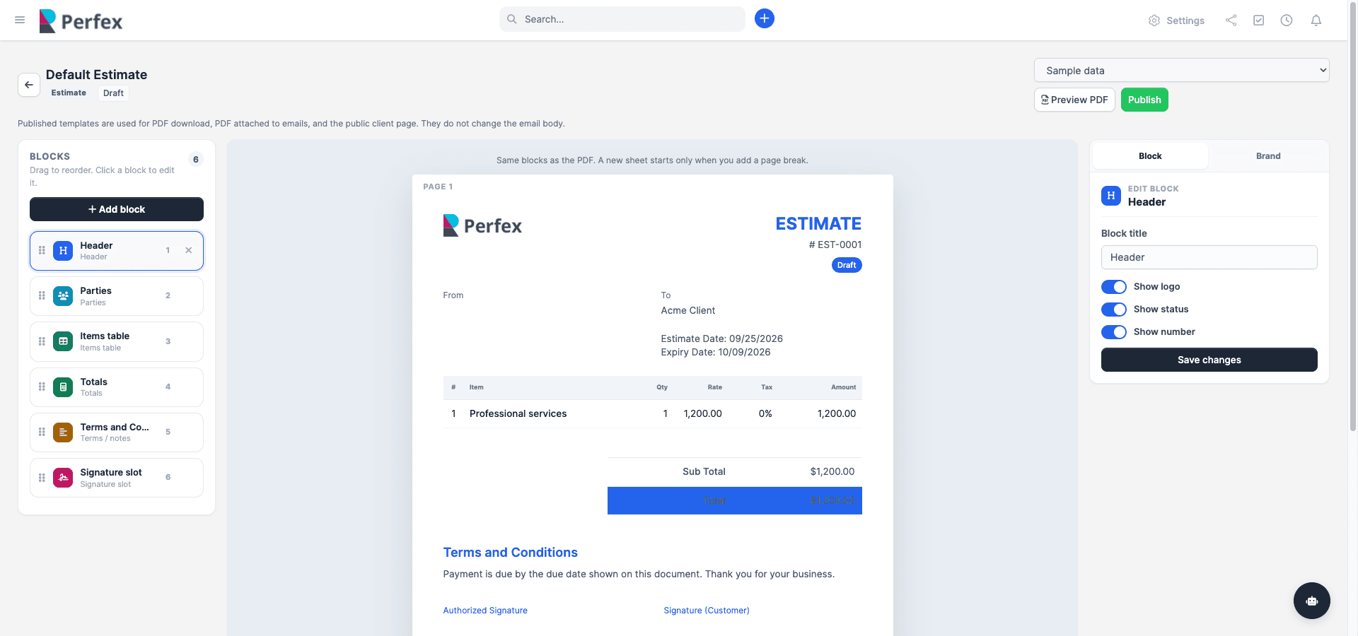 Document Builder for Perfex CRM screenshot 1