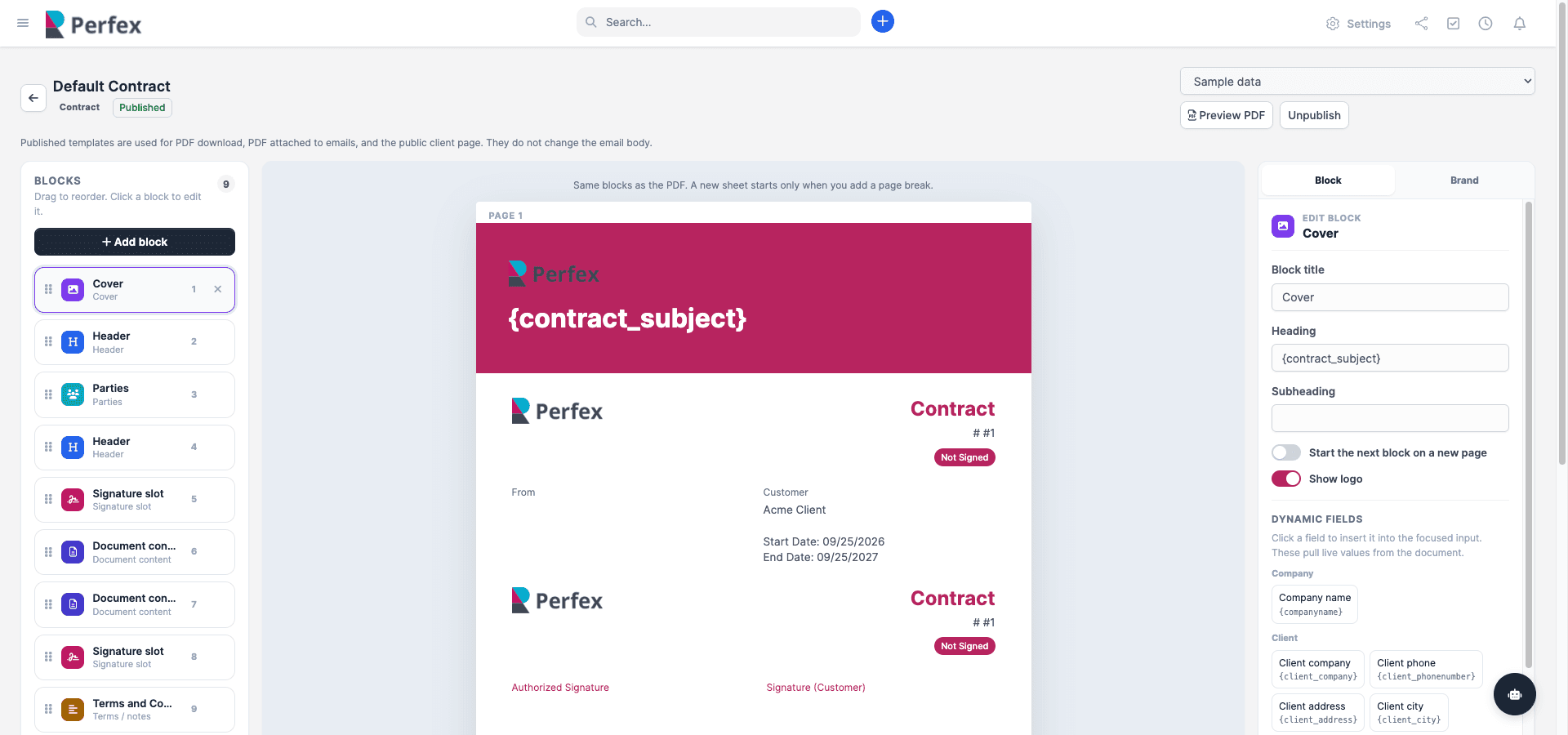 Document Builder for Perfex CRM screenshot 3