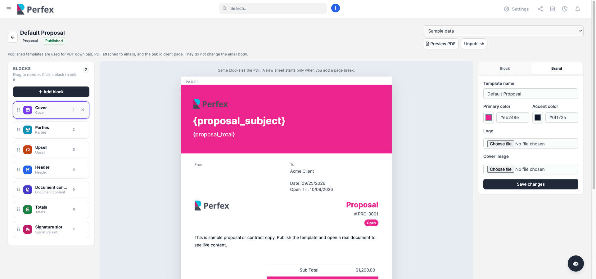 Document Builder for Perfex CRM screenshot 8