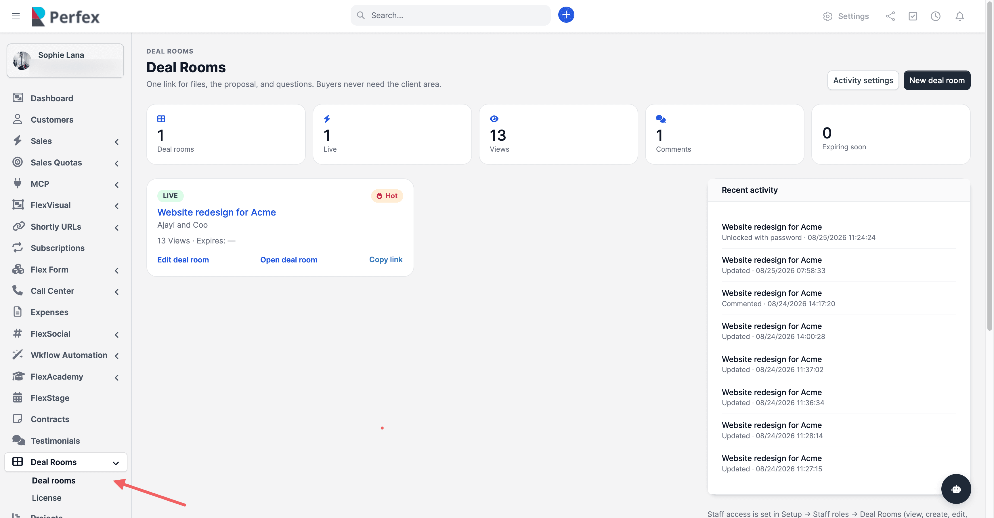 Deal Rooms Module for Perfex CRM screenshot 6