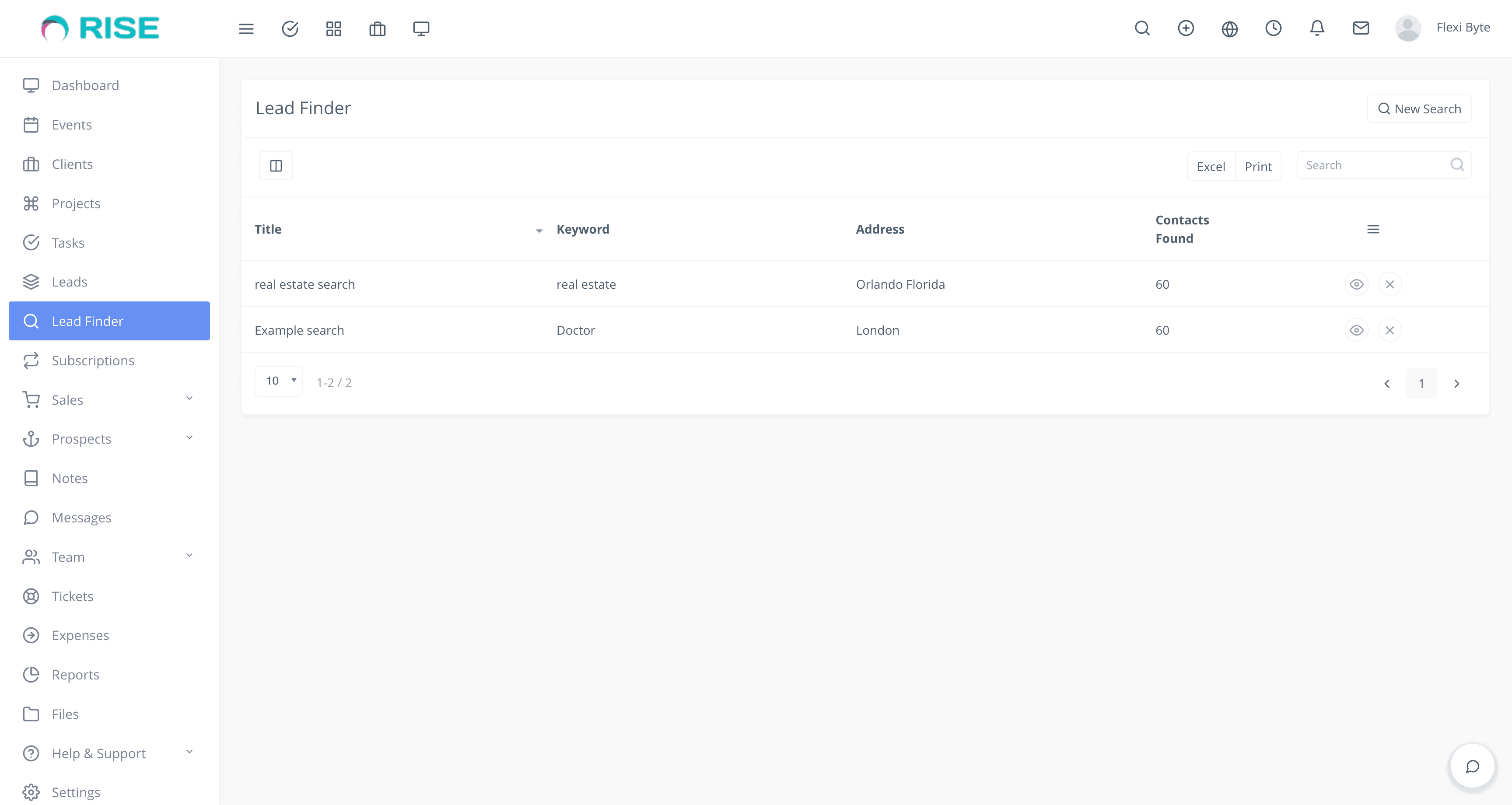 Google Lead Finder for RISE CRM screenshot 1
