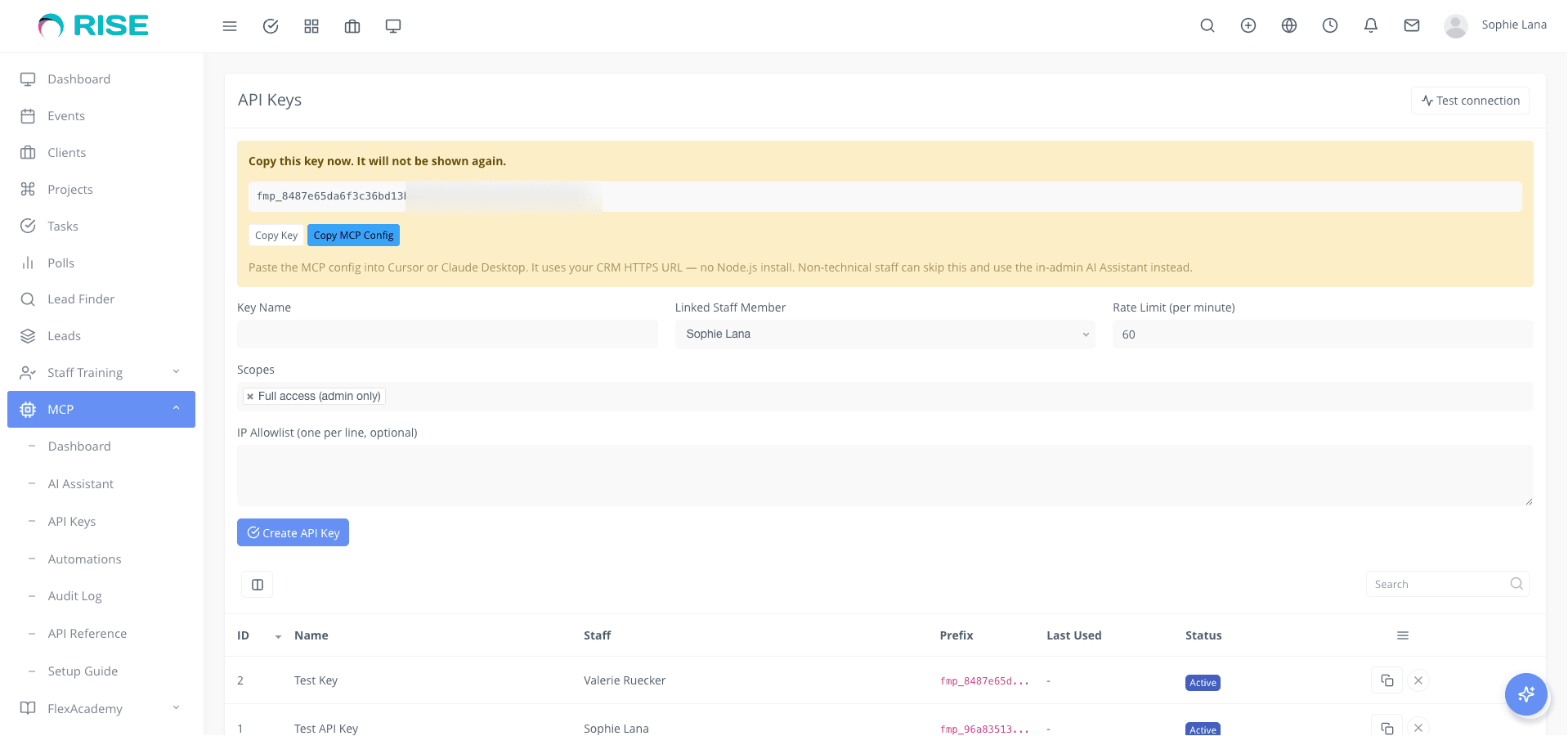RISE MCP - AI Integration Bridge for RISE CRM screenshot 6